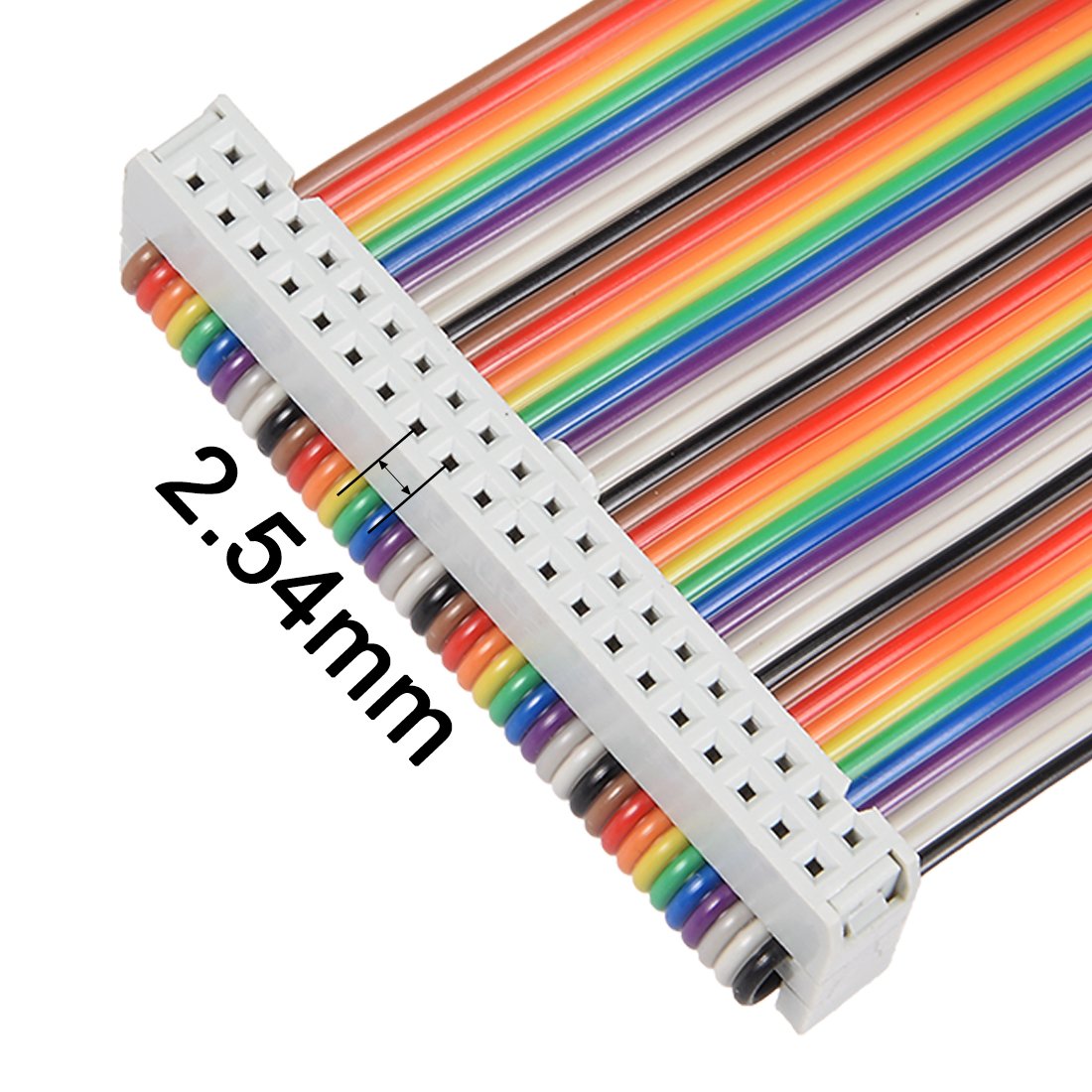 IDC 60 Pins Kabel Fladt Multifarvet Flexibel Regnbue Bånd Kabel 30cm 2.54mm Pitch, 1stk