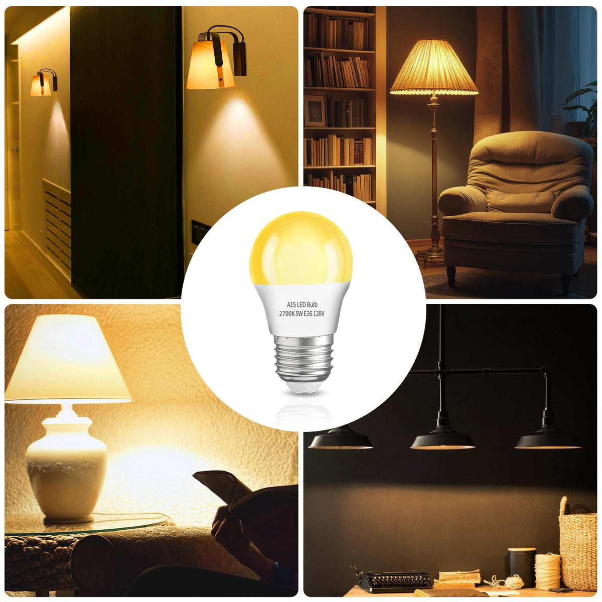 ลำปัดแสง LED LinkMejor A15 2 แบบ 5W 2700K สามารถปรับดับได้ ตาแสงตาราง