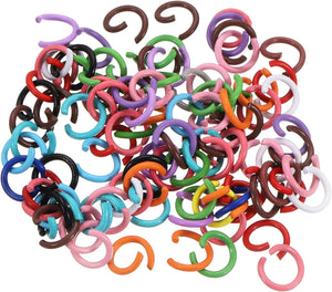 100Pcs Open Jump Rings, 8mm Colorful O-Ring Connectors for DIY Crafts Bracelet Necklaces Jewelry Making, 1 Set of Multi Color