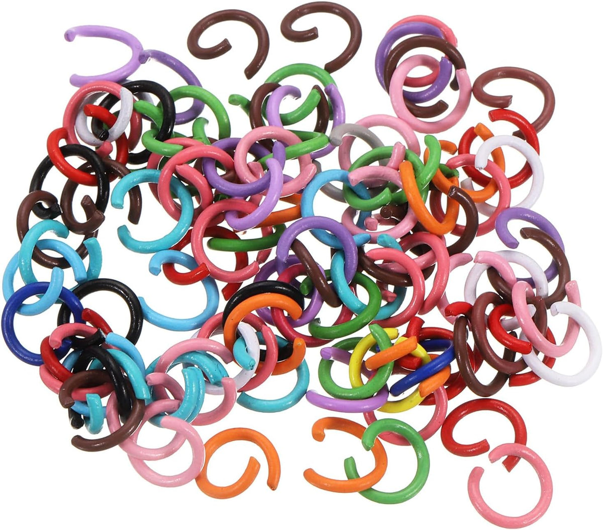 200Pcs Open Jump Rings, 8mm Colorful O-Ring Connectors for DIY Crafts Bracelet Necklaces Jewelry Making, 1 Set of Multi Color
