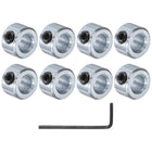 8pcs Set Screw Shaft Collars 1/4" Bore Zinc Plated Steel Shaft Collars, 1/2" OD, 5/16" Width Axle Collar Clamp with Hex Wrench