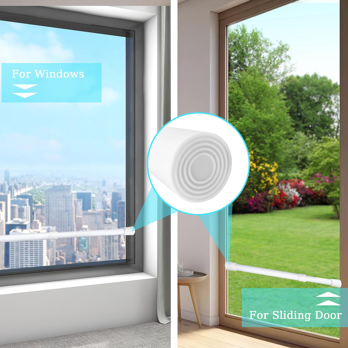 LinkMejor Window Security Bars Adjustable Sliding Glass Door Lock Bars
