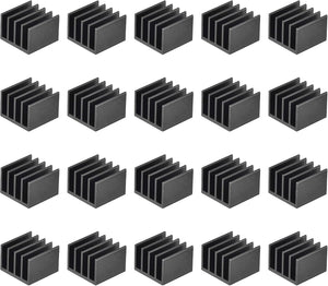 14x14x10mm Black Self Adhesive Aluminum Heatsink Electronics Cooler for IC, MOS 20 Pcs