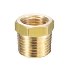 Brass Pipe Fitting Reducer Adapter 3/8" NPT Male x 1/4" NPT Female for Water Oil Air Pressure Gauge Temp Sensor