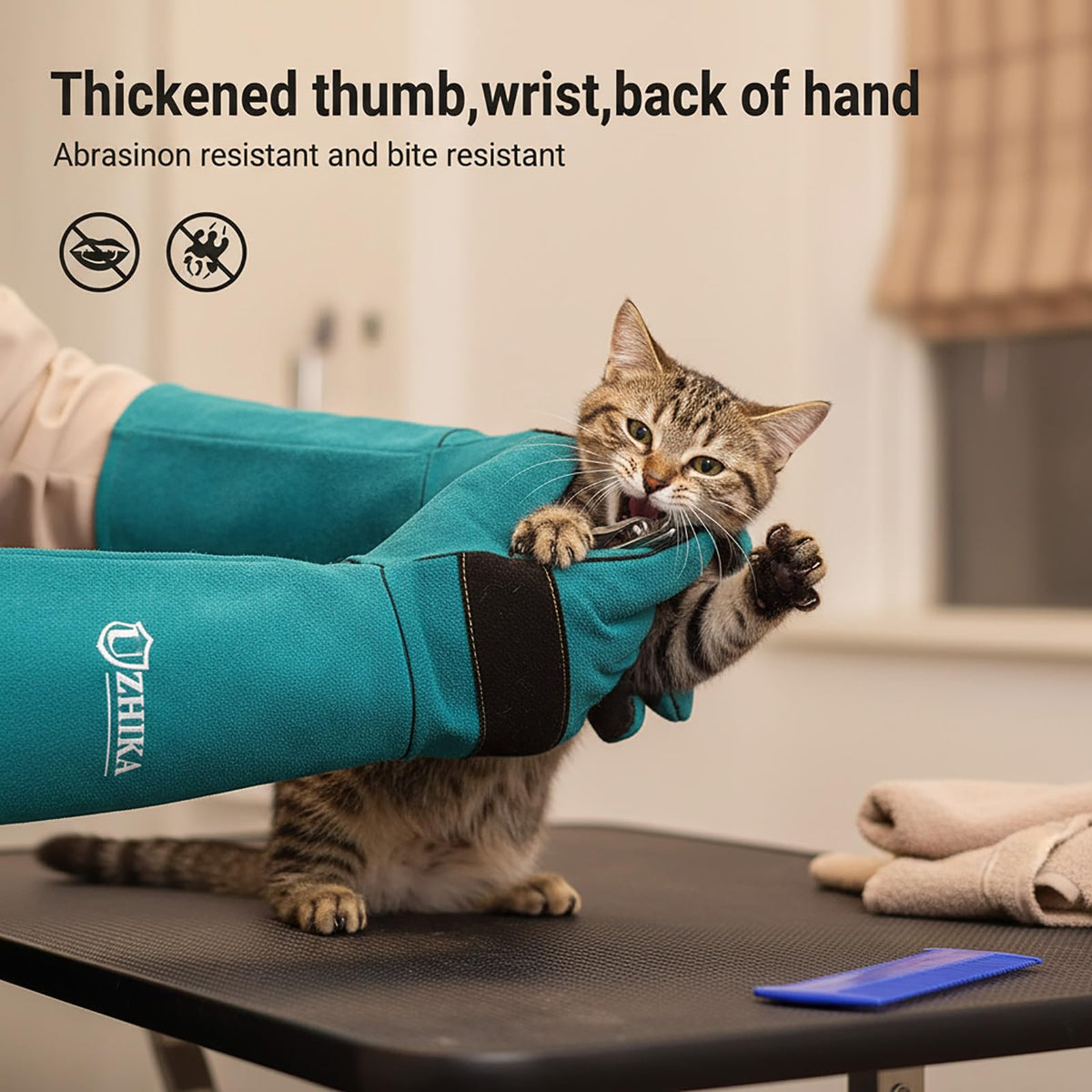LinkMejor Tierhandlung Handschuhe, Bissfest für Katzen, Kratzfest