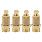 Top Adjustable Pneumatic Air Exhaust Silencer Muffler Copper 1/4 BSPT Gold Tone 4pcs