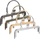 Metal Purse Frames, 8.07" 4Pcs Kiss Lock Clasp Frame Clutch Square Embossed for Coin Purse Bag DIY, Bronze, Gold, Grey, Silver