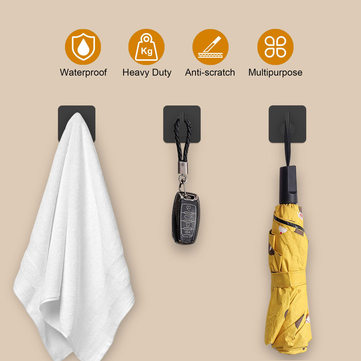 LinkMejor 6 Pz Ganci a Parete Adesivi per Appesi - Ganci da Bagno Impermeabili