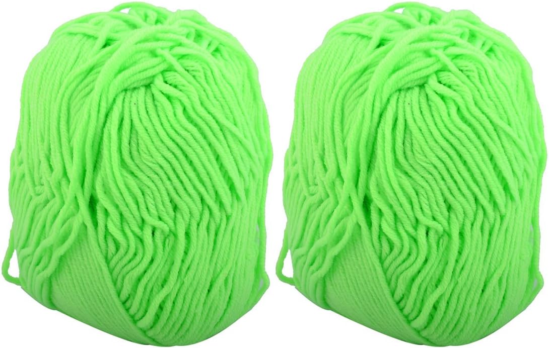 LinkMejor Family Handmade Crochet Scarf Hat Sweater Slipper Shawl Yarn String 100g 2pcs Green