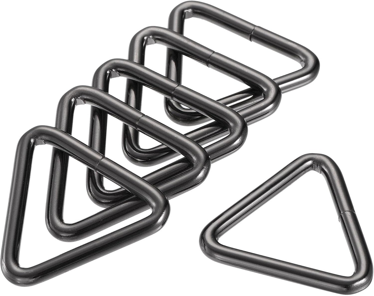 LinkMejor Metal Triangle Ring Buckle 1.5"(38mm) Inner Width for Strap Craft DIY Dark Gray 6pcs