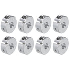 8pcs Single Split Clamp-On Shaft Collar 6mm Bore One-Piece Clamping Collar, 20mm OD, 8mm Thickness, Aluminum Alloy Set Screw Split Collar Clamp
