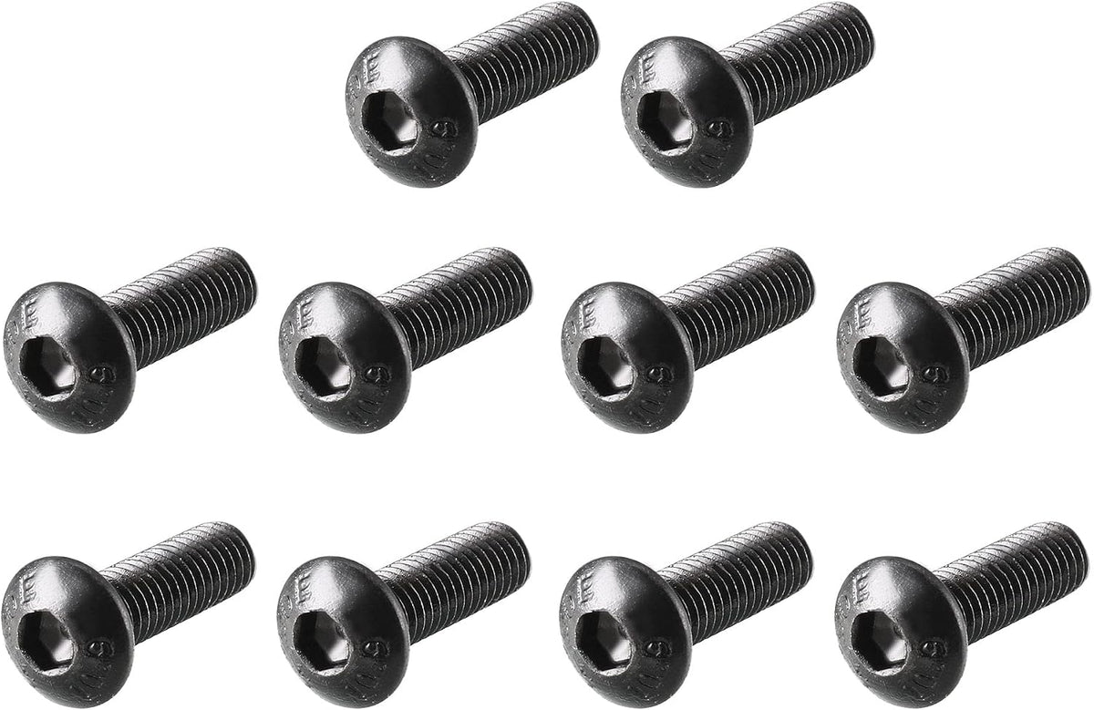 M3 x 10mm Alloy Steel Hex Socket Button Head Screws Black 100 Pcs