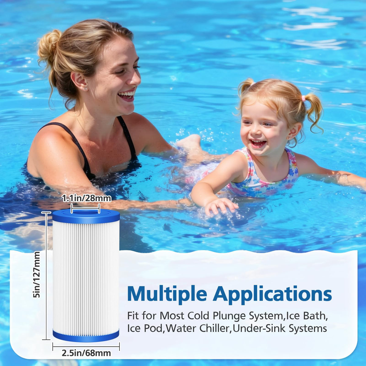 20 Micron 5" x 2.5" Filtro Acqua di Ricambio per la maggior parte dei Sistemi di Plunge Fredda