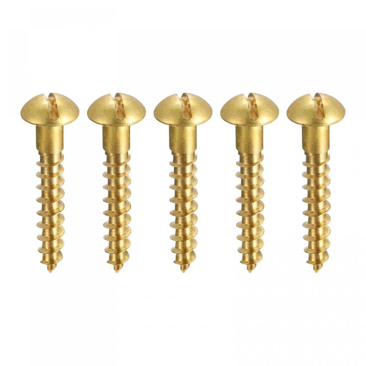 Wood Screws M5 x 30mm Slotted Round Head Brass Self-Tapping Screw 20 Pcs
