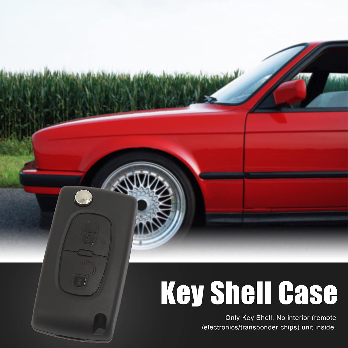 Car Replacement Remote Key Fob Shell Case for Citreon C2 C3 2 Key Button ดำ