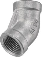 Pipe Fitting 45 Degree Elbow 3/8 NPT Female Thread Hose Connector Adapter, 304 Stainless Steel