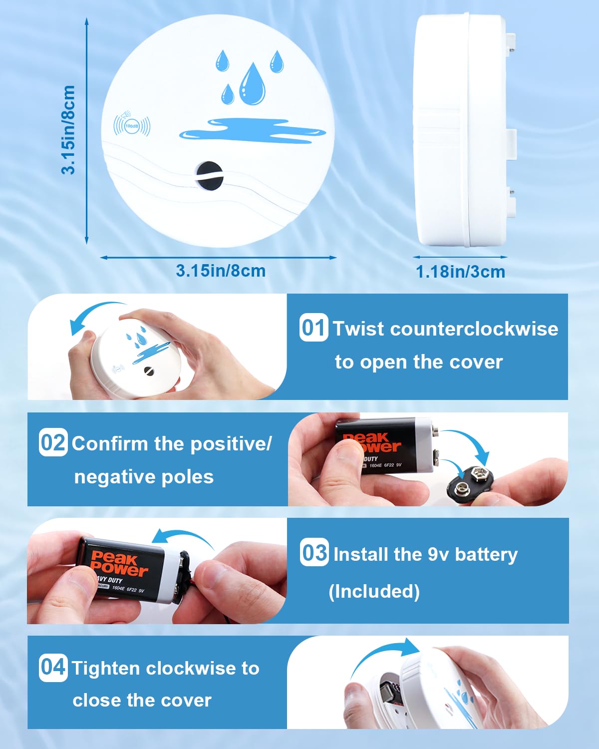 LinkMejor 10 Pack Water Leak Detectors for Home