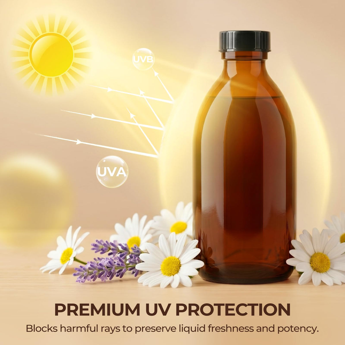 8 Pack 8oz Extracto de Vanilla Botellas, Botellas de Vidrio ámbar para Extracto de Vanilla