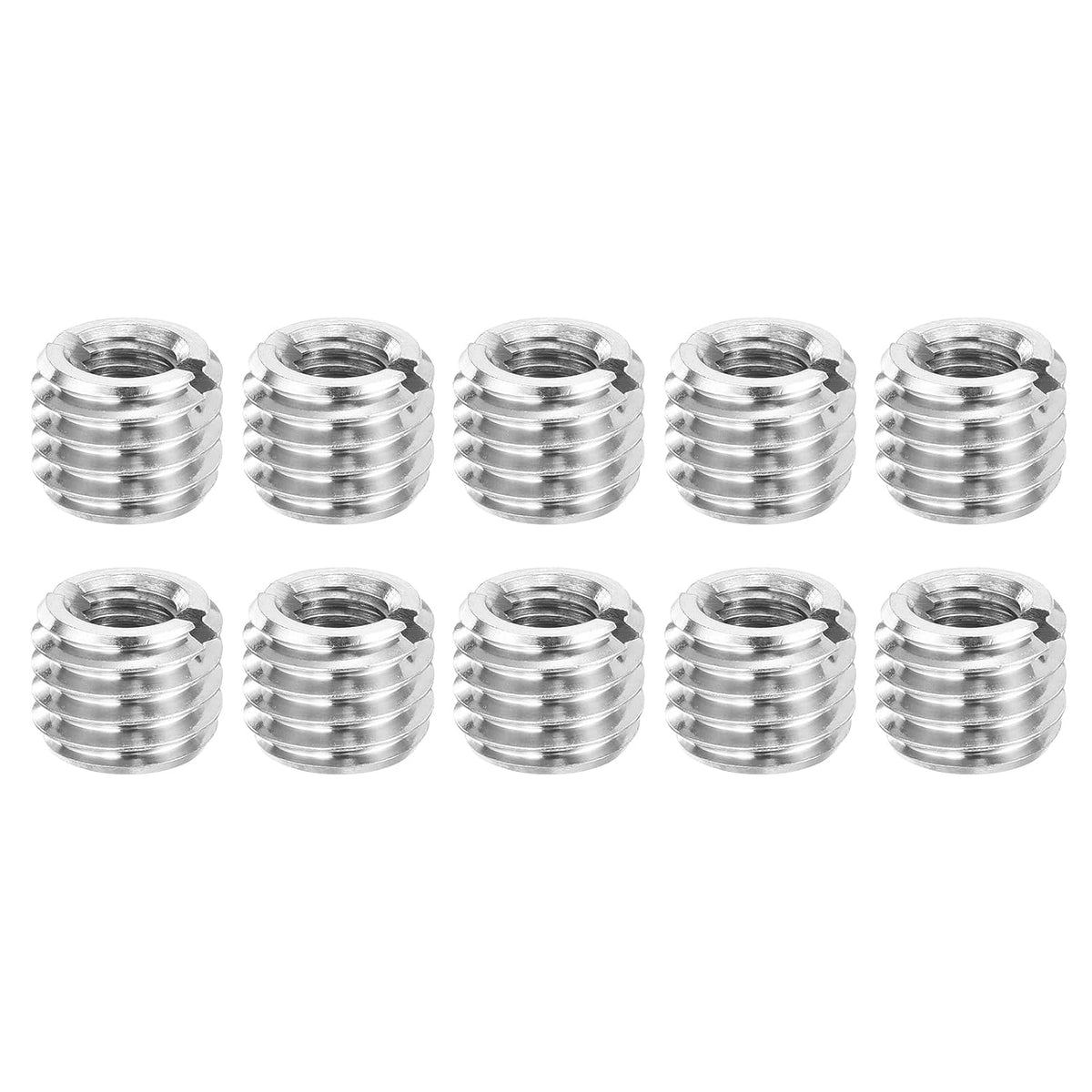 Thread Adapter Sleeve Reducing Nut, 10 Pcs M10x1.5 Male to M6x1 Female Stainless Steel Nut Screw Reducer Conversion Fastener, Threaded Insert Repair Sleeve Reducer Nut, Silver