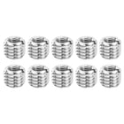 Thread Adapter Sleeve Reducing Nut, 10 Pcs M10x1.5 Male to M6x1 Female Stainless Steel Nut Screw Reducer Conversion Fastener, Threaded Insert Repair Sleeve Reducer Nut, Silver