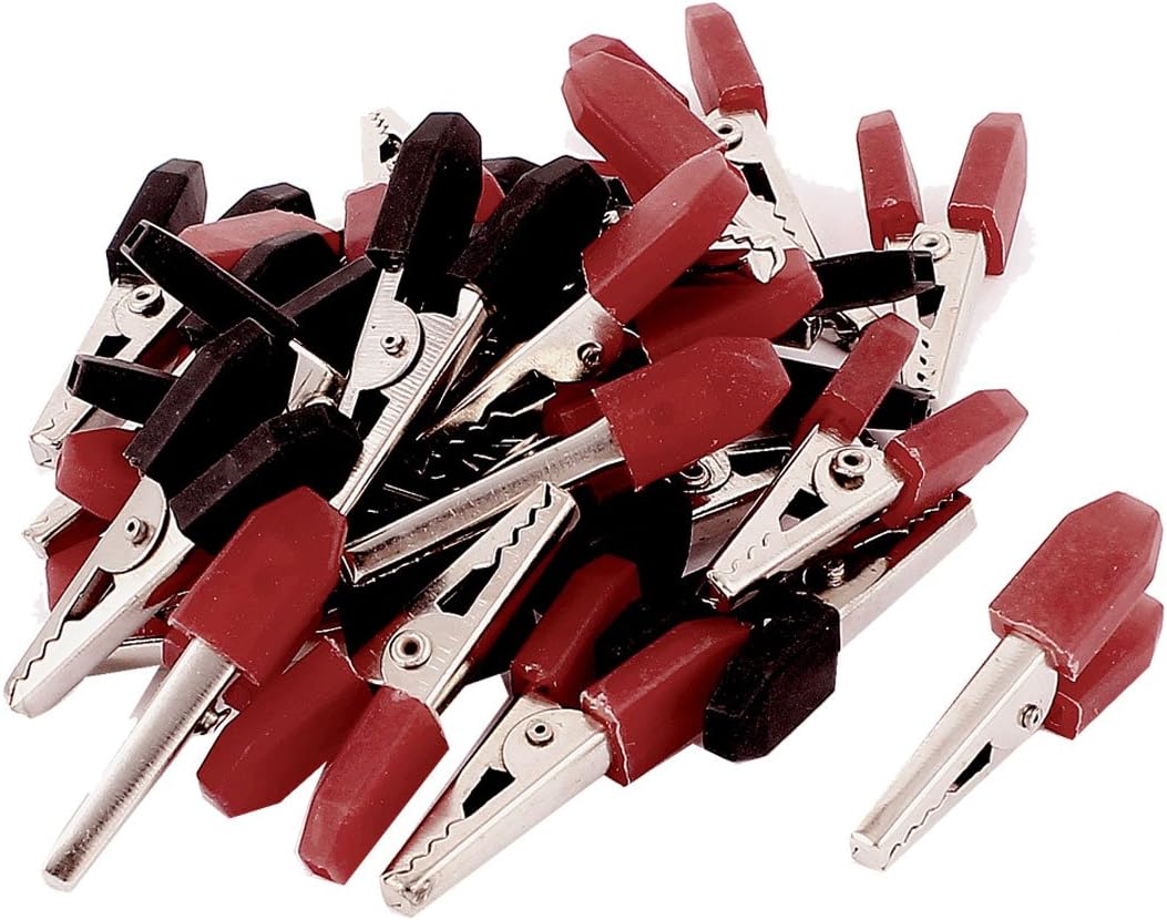 26pcs Copper Plated Metal Battery Clamps Alligator Test Clips 35mm