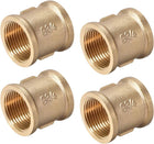 Brass Cast Pipe Fittings Coupling 3/4 X 3/4 G Female Thread Gold Tone 4pcs