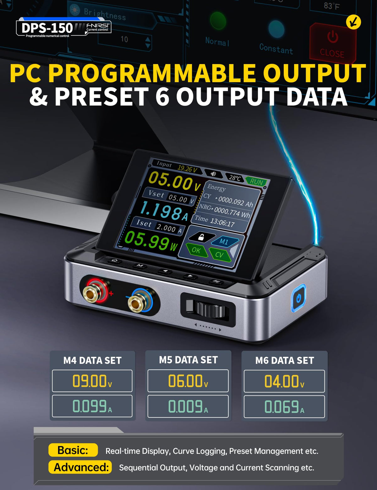 LinkMejor DPS-150 DC Güç Kaynağı Değişken 30V 5A, 4-Dijital IPS Çevirilebilir Ekran