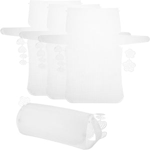 4Pcs Plastic Mesh Canvas Sheet, 17.1 x 15.7 Inch Plastic Mesh Sheet for Crochet Purse Making, Blank Canvas for Embroidery, Crafting, DIY Project, White (Medium, 23 cm)