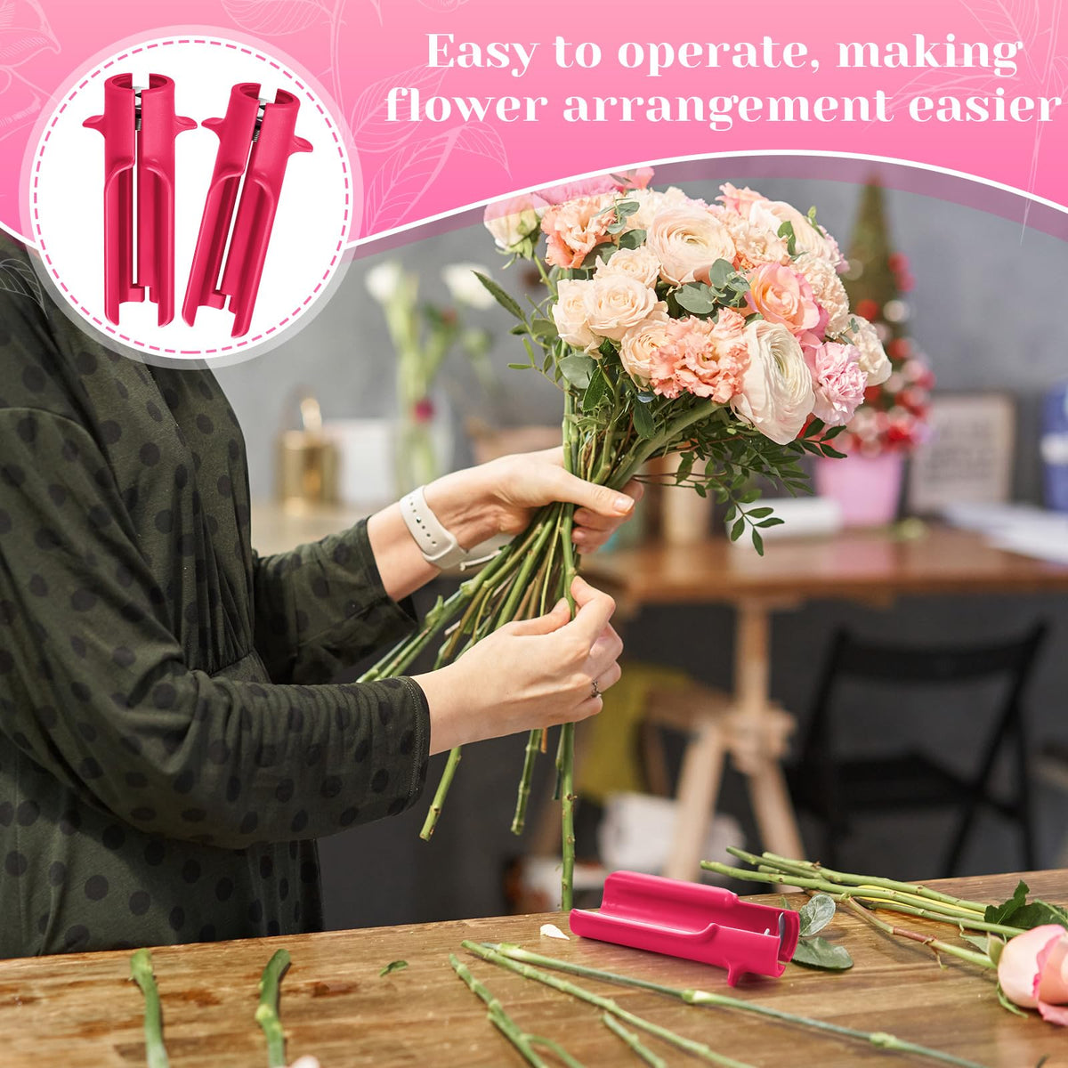 LinkMejor 2 Pcs Rose Thorn Stripper Tool Thorn Remover for Leaf, Rose Red