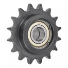 Chain Idler Sprocket, 15mm Bore 1/2" Pitch 16 Tooth Tensioner, Black Oxide Finish C45 Carbon Steel with Insert Double Bearing for ISO 08B Chains