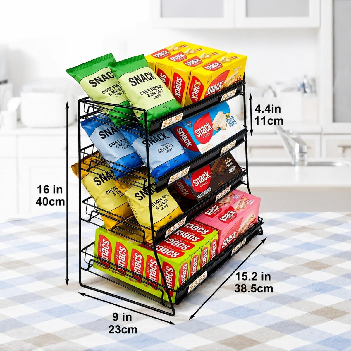 LinkMejor Exhibidor de Dulces, Stand de Concesionario, Organizador de Snacks de Encimera