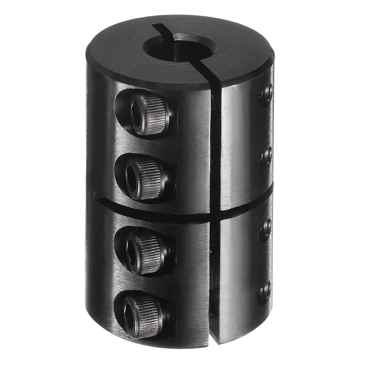 Shaft Coupling, 1/2" to 3/8" Bore, 1-1/8" OD, 1-3/4" Length, Black Oxide Plated Rigid Single Split Clamping Coupling with #8-32 x 1/2" Set Screws for 3D Printers Motor Wheel