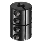 Shaft Coupling, 1/2" to 3/8" Bore, 1-1/8" OD, 1-3/4" Length, Black Oxide Plated Rigid Single Split Clamping Coupling with #8-32 x 1/2" Set Screws for 3D Printers Motor Wheel