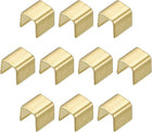 Fold Over Crimp Caps, 200Pcs 4 x 3.7mm Ribbon Crimp Ends Clasp Tips Leather Clips for Jewelry DIY Craft Making, Gold Tone