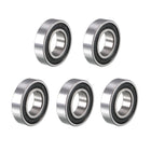 LinkMejor 6901-2RS Deep Groove Ball Bearings Z2 12mm x 24mm x 6mm Double Sealed Carbon Steel 5pcs