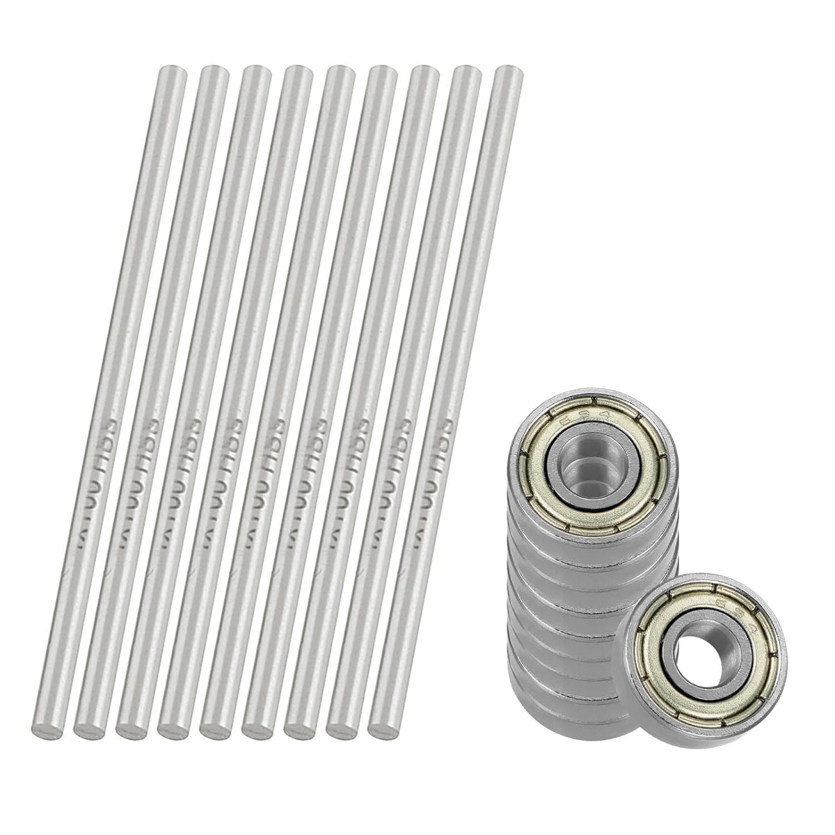 694ZZ Deep Groove Ball Bearings Carbon Steel 10pcs, 4mm Diameter 100mm Length Round Rod 10pcs