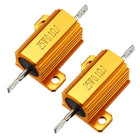 25W 0.1 Ohm 5% Aluminum Housing Resistor Screw Tap Chassis Mounted Aluminum Case Wirewound Resistor Load Resistors Gold Tone 2 pcs
