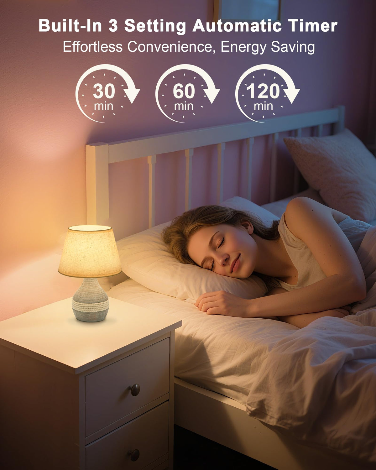 LinkMejor 10" H Small Rechargeable Cordless Ceramic Table Lamp, Coastal