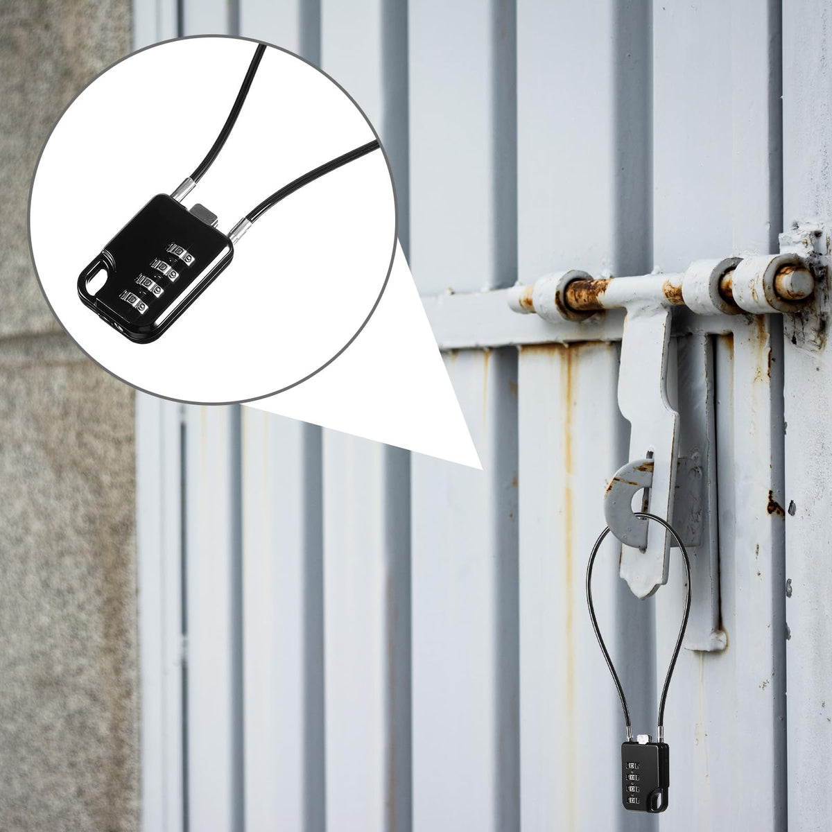 2 PCS Compact Design Resettable 4-Digit Combination Padlock with 12 Inches Long Cable, Small Cable Locks with Combination Durable Stainless Steel Cables Combo Lock Multipurpose Lock for Suitcase, Gym