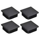 4Pcs 50mmx50mm(1.97inch) Plastic Tubing Plug Square Post End Caps for Handrail Stair Newel Guardrail Tube Black