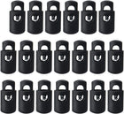 LinkMejor 20pcs Spring Cord Locks Plastic End Stopper Single Hole Toggle Fastener Rope End for Drawstrings, Shoelaces,