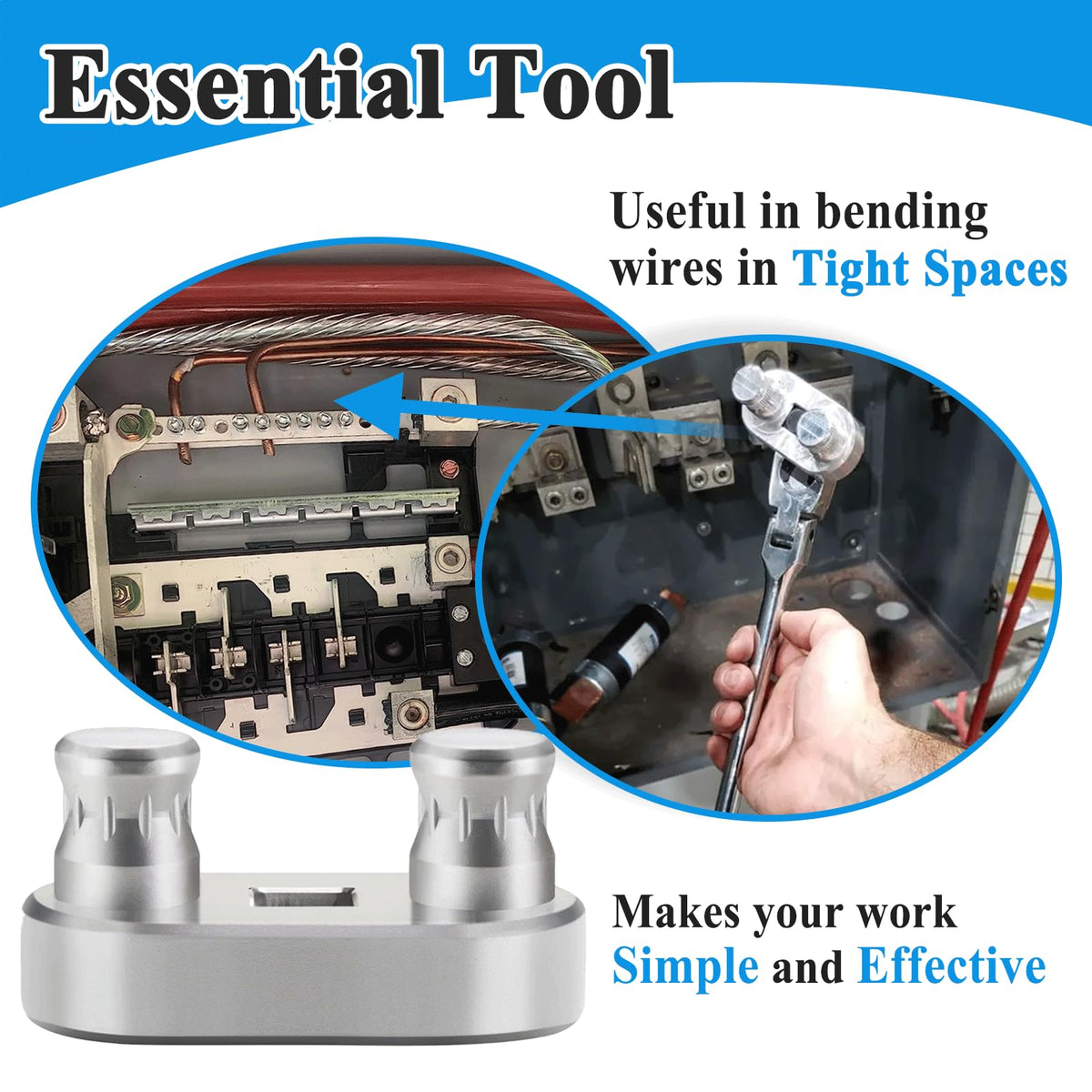 77455 Cable Bender Tool, Connects to 1/2'' Ratchet, Wire Bending Tool