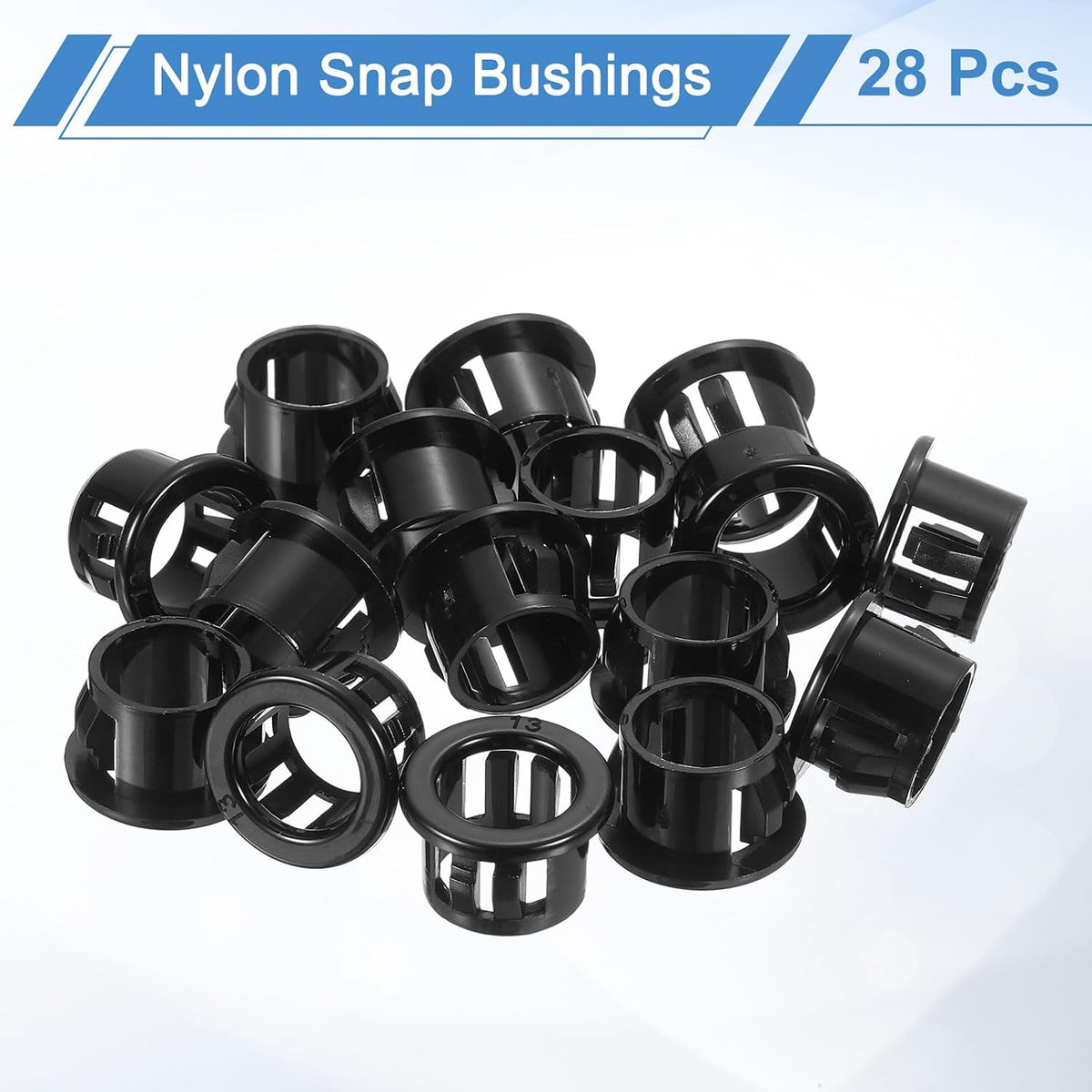 28 Pz Cavo Snap Bushing Grommet, Dia Montaggio 1/2" Nera Rettangolare Nylon Snap in Protettore Grommet Cavo, Grommet di Buco Cavo in Plastica per Cablaggio