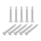 #8-1-1/2" Self Drilling Screws, 120pcs 410 Stainless Steel Phillips Pan Head Self Tapping Screws for Wood Plastic