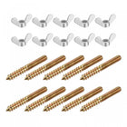 M6 Wing Nuts Butterfly Nut Silver Tone 10pcs and M6x50mm Hanger Bolt Double Headed Screw 10pcs