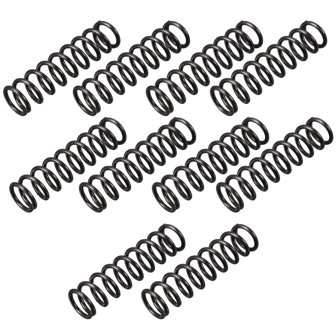Compression Spring - 1.2mm Wire Dia, 9mm OD, 35mm Free Length Spring Steel Extension Spring,Black,10Pcs