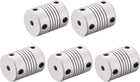 4mm to 8mm Aluminum Alloy Shaft Coupling Flexible Coupler Motor Connector Joint L25xD19 Silver,5pcs