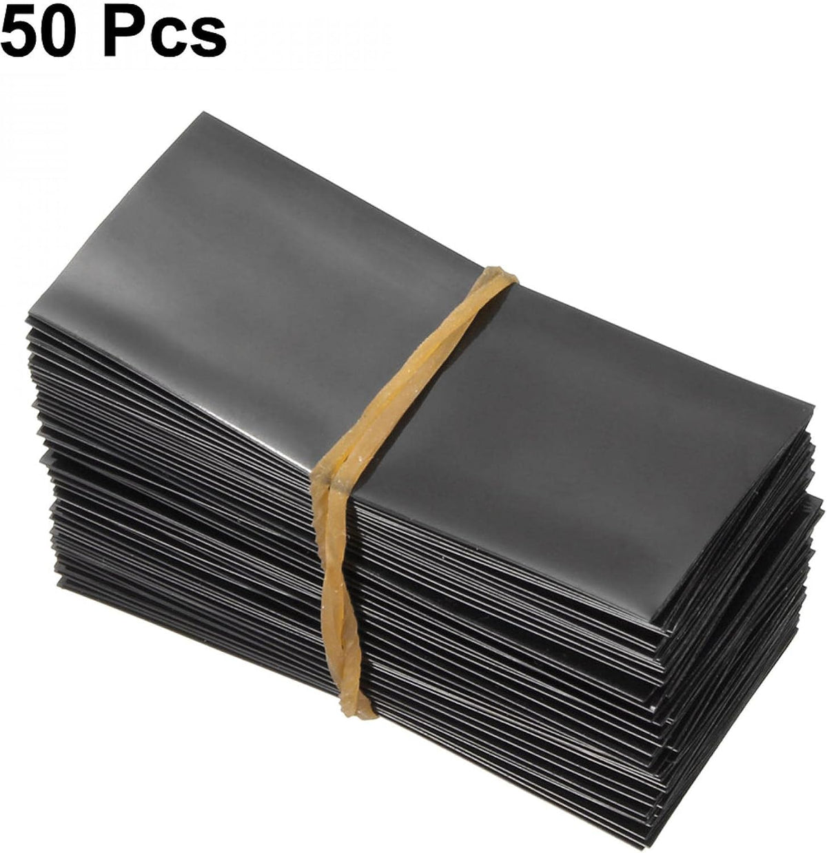 Batterieumschlag 23mm x 53mm Flaches PVC Hitzever缩管 Black Pack von 50