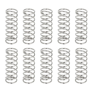 10Pcs Compression Springs, 0.9mm Wire Diameter x 10mm OD x 30mm Length 304 Stainless Steel Extension Spring Ballpoint Pen Pressure Springs for Shop Home Repairs, Silver