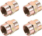 Pipe Fitting Connector Straight Hex Nipple Coupling 3/8 PT Female Thread Hydraulic Adapter 4pcs